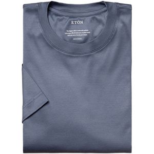 ETON Slim Fit T-Shirt ronde hals blauw-grijs, Effen