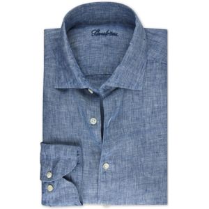 Stenströms Casual Linnen Overhemd blauw, Effen
