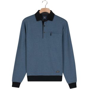 Baileys Poloshirt lange mouw blauw, Effen
