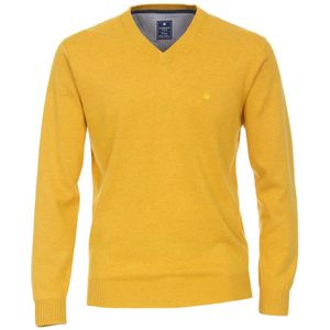 Redmond Casual Regular Fit Trui V-hals geel, Melange