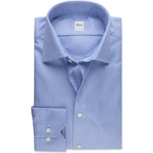 Stenströms Overhemd blauw, Bedrukt