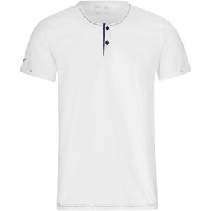 TRIGEMA T-Shirt Henley kraag wit, Effen