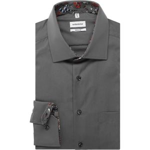 Seidensticker Overhemd donkergrijs, Effen