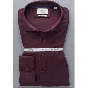 ETERNA 1863 Poloshirt lange mouw donkerrood, Effen