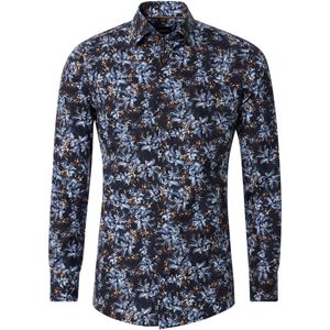 Venti Overhemd blauw, Bedrukt