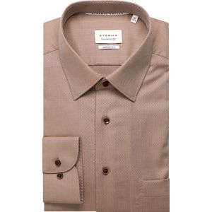 ETERNA Overhemd beige/bruin, Gestructureerd