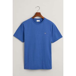 GANT Regular Fit T-Shirt ronde hals blauw, Effen