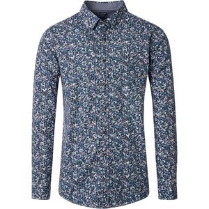 Casa Moda Overhemd blauw, Bedrukt