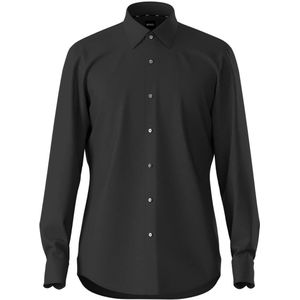 BOSS Slim Fit Overhemd donkergrijs, Effen