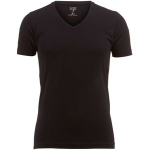 OLYMP Level Five Body Fit T-Shirt V-hals zwart, Effen