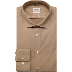 Seidensticker Overhemd beige, Effen