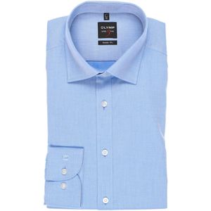 OLYMP Level Five Body Fit Overhemd middenblauw, Gestructureerd