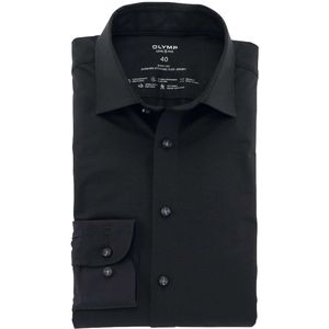 OLYMP Level Five 24/Seven Body Fit Jersey shirt zwart, Effen