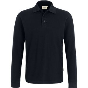 HAKRO 820 Regular Fit Poloshirt lange mouw zwart, Effen