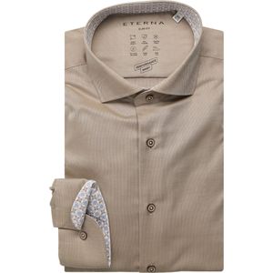 ETERNA Performance Overhemd beige-bruin, Gestructureerd