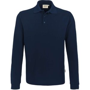 HAKRO 815 Comfort Fit Poloshirt lange mouw nachtblauw, Effen