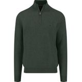 Fynch-Hatton Half-Zip Sweater groen, Effen