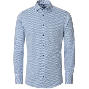 Venti Overhemd blauw, Bedrukt