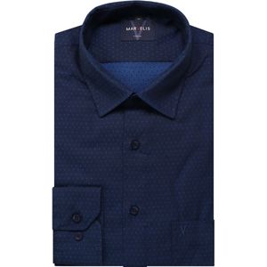Marvelis Casual Overhemd blauw, Stippen