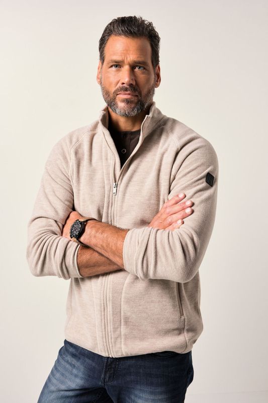 JP1880 Fleece jas stopverf, Melange