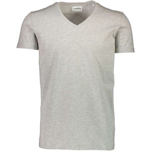 Lindbergh Slim Fit T-Shirt V-hals grijs, Effen