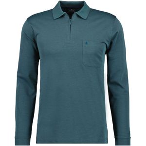 RAGMAN - Poloshirt - Donkergroen - Lange Mouw - Effen