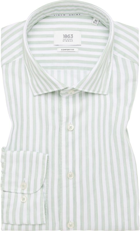 Overhemd - Pistache - Katoen - Lange Mouwen - Kentkraag - Easy Iron