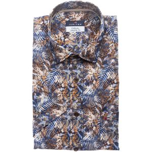 Jupiter Casual Overhemd Korte mouw middenbruin
