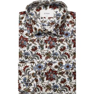ETON Overhemd rood, Bloemen