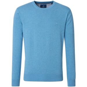 Redmond Casual Regular Fit Trui ronde hals blauw, Effen