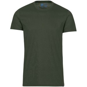 TRIGEMA Slim Fit T-Shirt ronde hals kaki, Effen