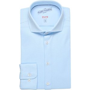 Pure Functional Slim Fit Jersey shirt lichtblauw, Motief