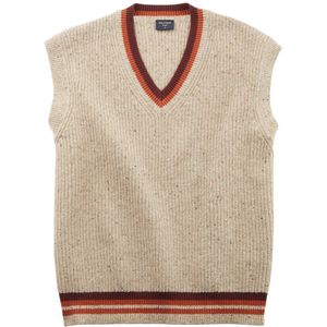 OLYMP Casual Trui V-hals beige, Gestreept