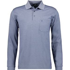 RAGMAN Poloshirt lange mouw duif, Effen