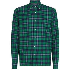 Tommy Hilfiger - Overhemd - Groen - Ruit - Lange Mouw - 100% Katoen