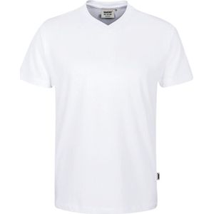 HAKRO Comfort Fit T-Shirt V-hals wit, Effen