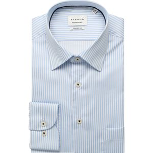 ETERNA Overhemd middenblauw, Gestreept