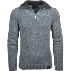 RAGMAN Half-Zip Sweater blauw, Melange
