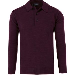 MAERZ Superwash Classic Fit Trui Polokraag bordeaux, Effen