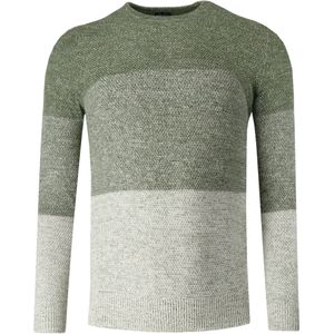 Marvelis Casual Trui ronde hals groen, Gestreept