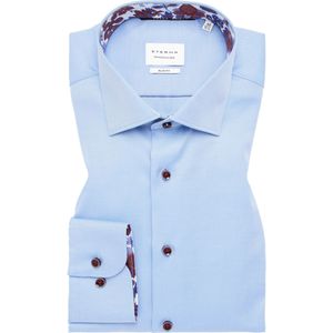 ETERNA - Cover Shirt - Effen - Blauw - Lange Mouw - 100% Katoen