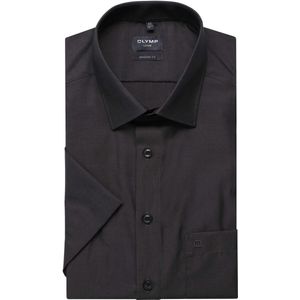 OLYMP Luxor Overhemd Korte mouw antraciet