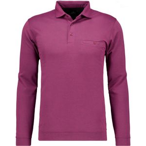 RAGMAN Poloshirt lange mouw paars, Effen
