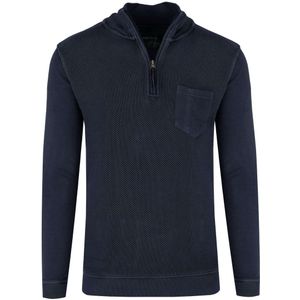 Marvelis Casual Half-Zip Sweater marine, Gestructureerd