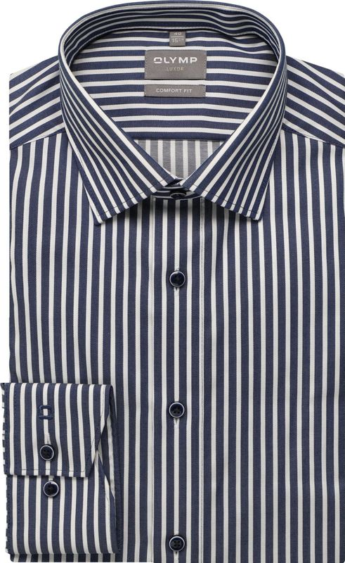 OLYMP Luxor Overhemd marine, Gestreept