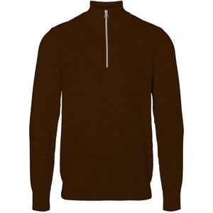 Kronstadt Carlo Sweatshirt ritssluiting bruin, Effen