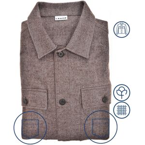 Ledȗb Overshirt donkerbruin, Effen