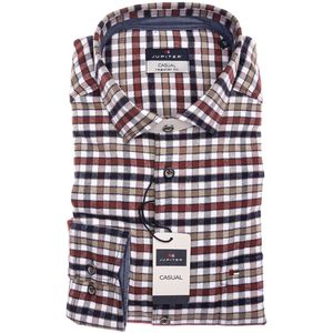 Jupiter Casual Overhemd bruin, Ruit