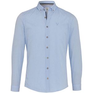 Pure Slim Fit Traditioneel overhemd lichtblauw/wit, Ruit