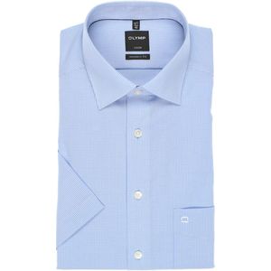 OLYMP Luxor Modern Fit Overhemd Korte mouw blauw/wit